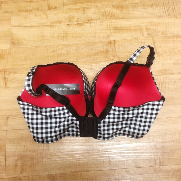 🆕Torrid BLACK WHITE GINGHAM PUSHUP PLUNGE BRA 42H - Picture 4 of 4